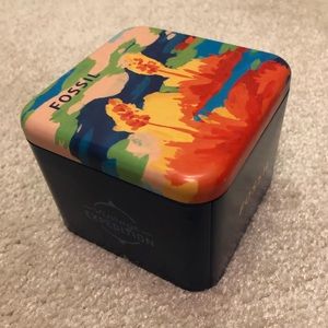 Fossil watch, white rubber band